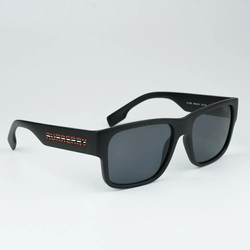 NEW Burberry BE4358 KNIGHT 346481 Matte Black Dark Grey Polarized Men Sunglasses